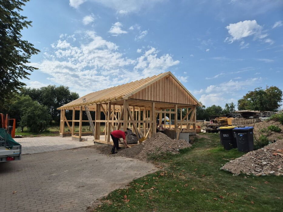 Carport als Fachwerkkonstruktion