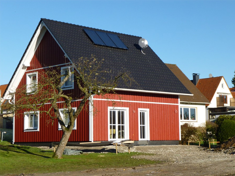 Wohnhaus mit sichtbarer Holzfassade